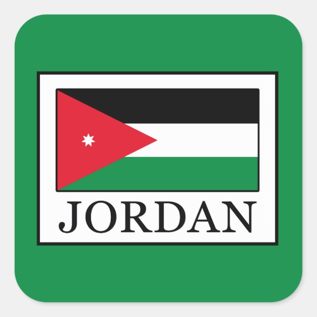 Jordanien Fyrkantigt Klistermärke (Framsida)