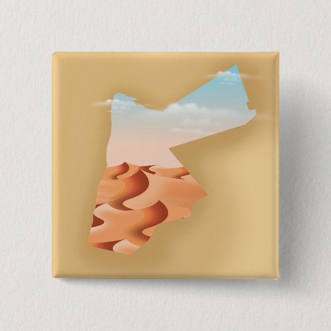 Jordanien illustrerade reseaffisch för karta knapp (Framsida)