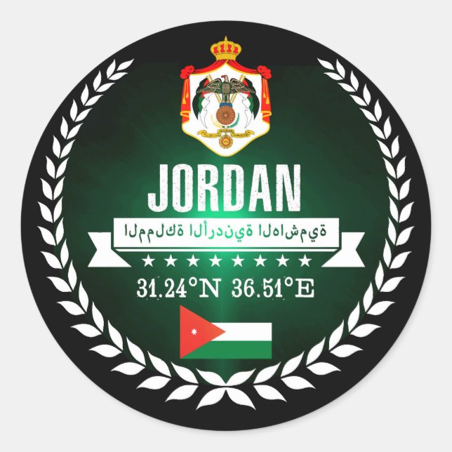 Jordanien Runt Klistermärke (Framsida)