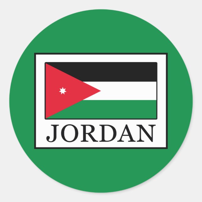 Jordanien Runt Klistermärke (Framsida)