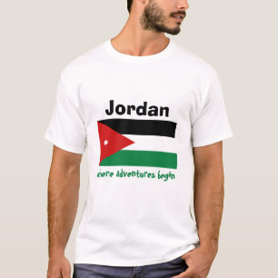 Jordanienflagga + Karta + TextT-tröja Tröja