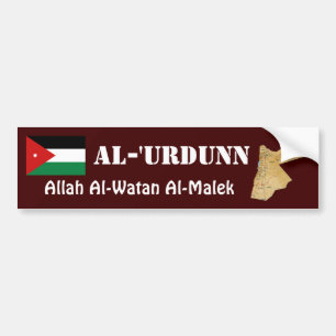 Jordanienflagga + Kartabildekal Bildekal