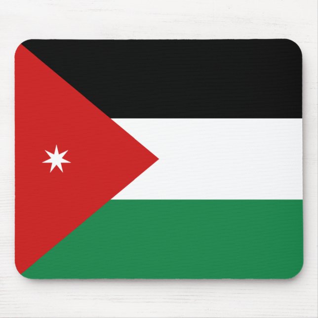 Jordanienflagga Mousepad Musmatta (Framsidan)