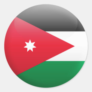 Jordanienflagga Runt Klistermärke
