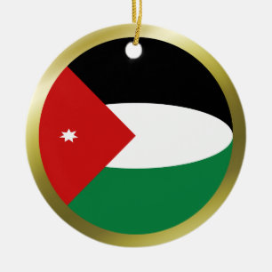Jordanienflaggaprydnad Julgransprydnad Keramik