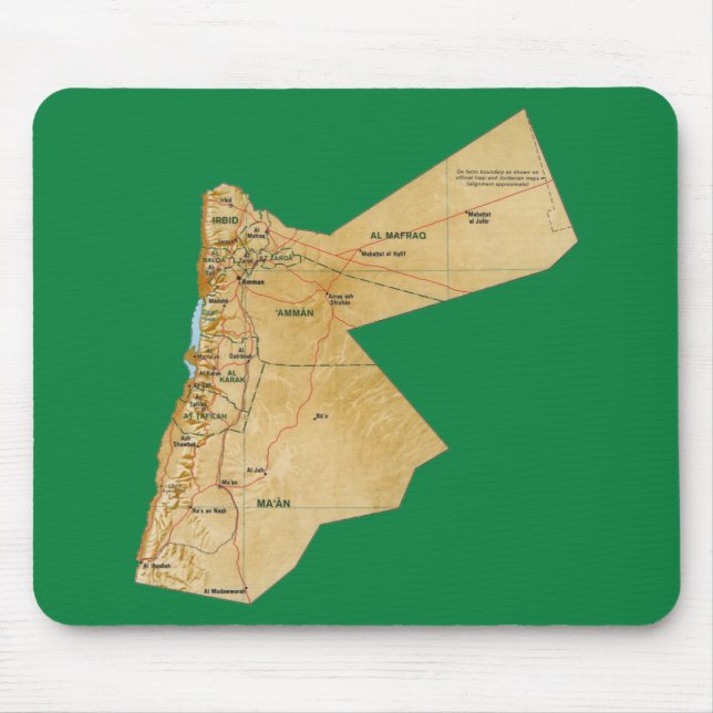 Jordanienkarta Mousepad Musmatta (Framsidan)