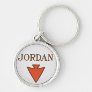 Jordanienlogotyp Keychain Rund Silverfärgad Nyckelring