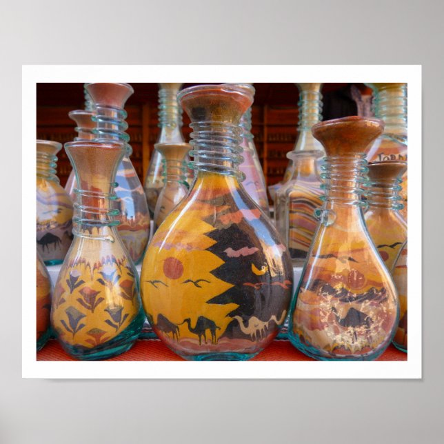 Jordaniens färgstarka och färgstarka konst poster (Framsidan)