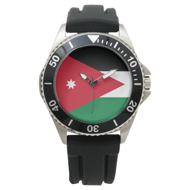 Jordaniens flagga armbandsur (Framsida)
