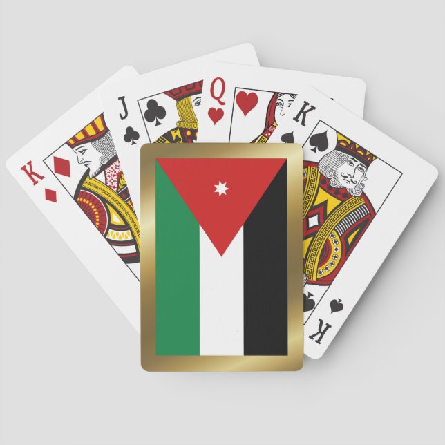 Jordaniens Flagga betalkort Kortlek (Baksidan)