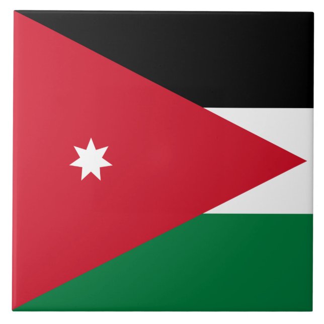 Jordaniens flagga kakelplatta (Framsidan)
