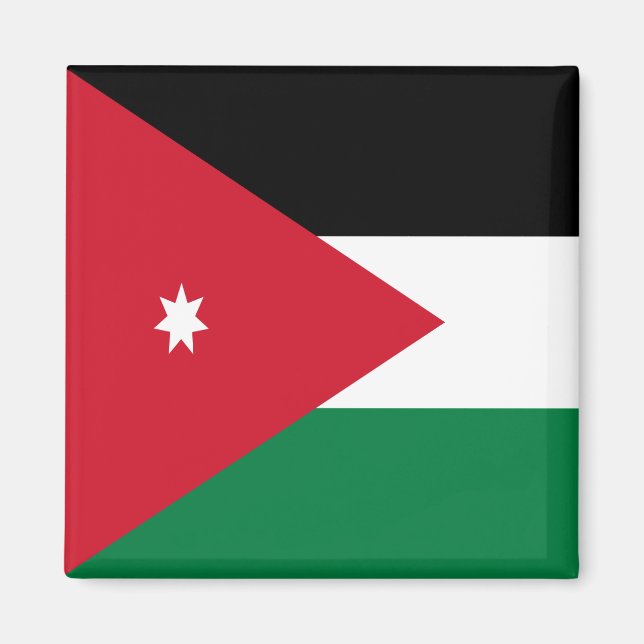 Jordaniens flagga magnet (Framsidan)