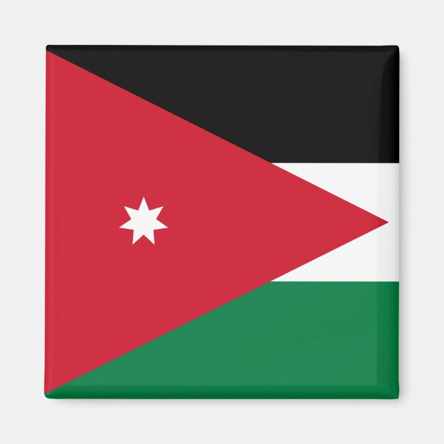 Jordaniens flagga magnet (Framsidan)