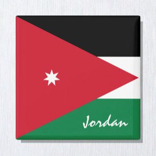 Jordaniens flagga och Jordaniens resa, helgdag/spo Magnet
