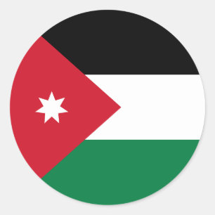 Jordaniens flagga runt klistermärke