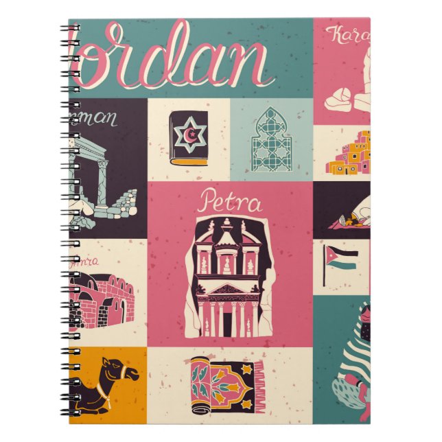 Jordaniens kultur och färg. Samling Anteckningsbok (Framsidan)