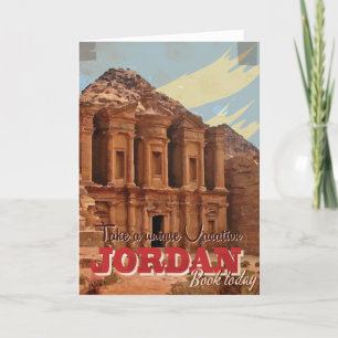 Jordaniens semester Vintage resor Poster. Helgkort