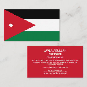Jordanska Flagga, Jordaniens Flagga Visitkort