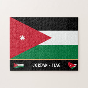Jordanska Flagga och jordanska land / Jordanien Pussel