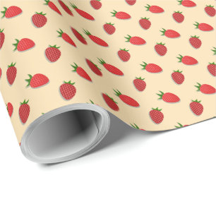 Jordbärmönster för sommarfrukt presentpapper