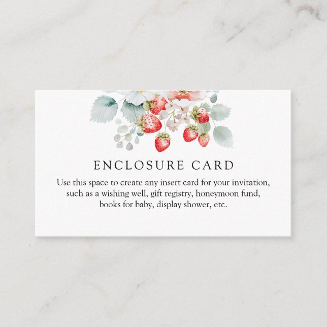 Jordbärs dusch inkapslingskort tilläggskort (Framsida)