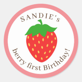 Jordbärsformade kuvertförseglingsetiketter runt klistermärke