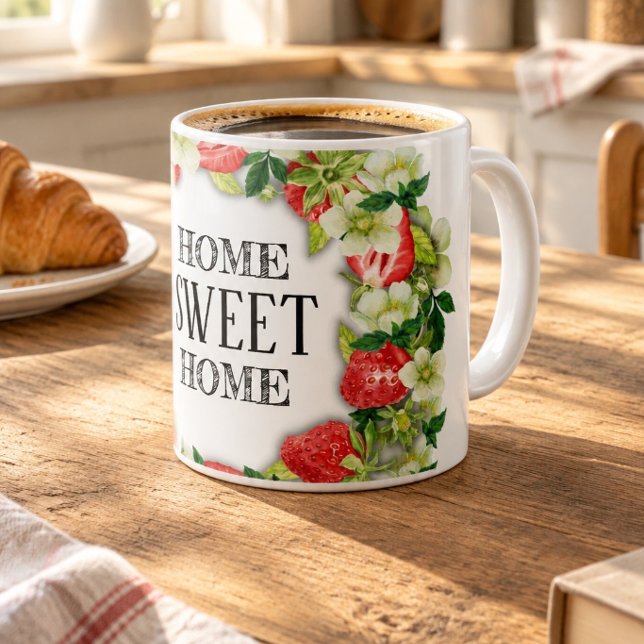 Jordbärskrans | Klassisk vit keramikmugg Kaffemugg (Skapare uppladdad)