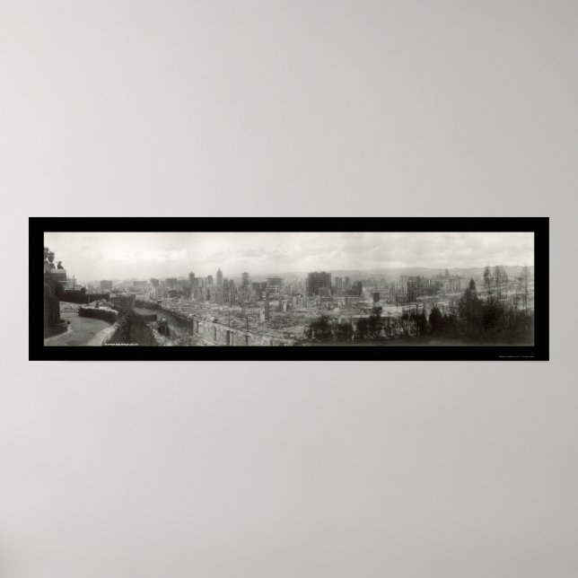 Jordbävning Ruins SF Photo 1906 Poster (Framsidan)