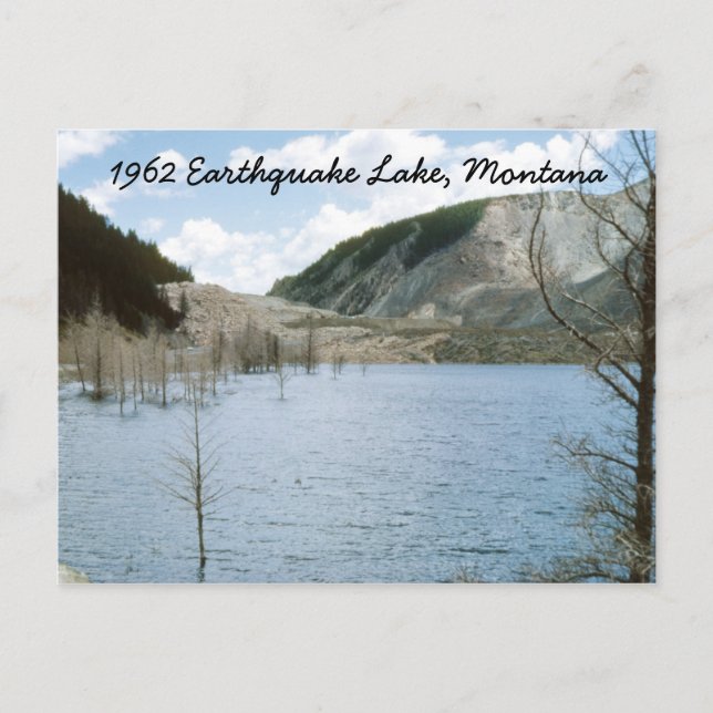 Jordbävning Sjö 1962 Montana Postcard Vykort (Framsida)