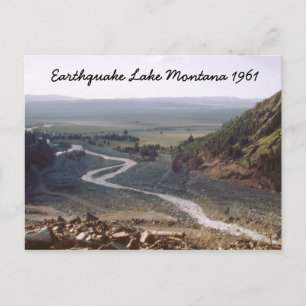 Jordbävning Sjö Slide Montana 1961 vykort