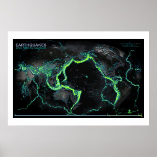 Jordbävningar sedan 1898 poster