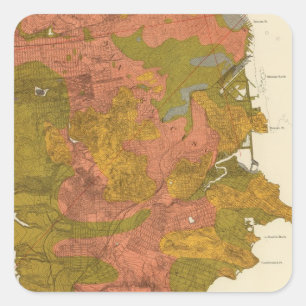 Jordbävningens intensitet i San Francisco Fyrkantigt Klistermärke