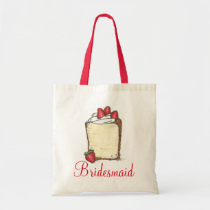 Jordberry Angel Food Bröllop Cake Bridesmaid Tote Tygkasse