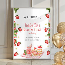 Jordberry Berry First Berry Poster Välkomsttecken