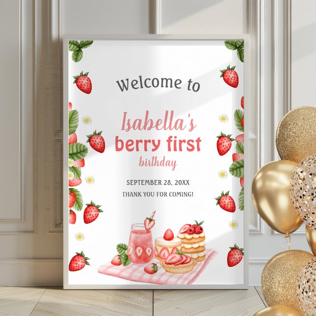 Jordberry Berry First Berry Poster Välkomsttecken (Skapare uppladdad)