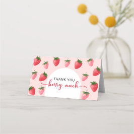 Jordberry Berry Första födelsedag Tack kort