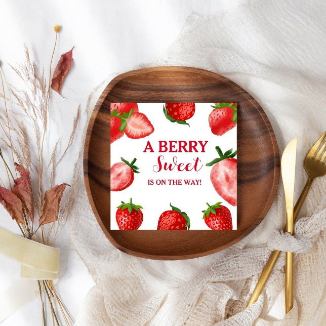 Jordberry Berry Sweet Baby dusch på vägen Pappersservett (Skapare uppladdad)