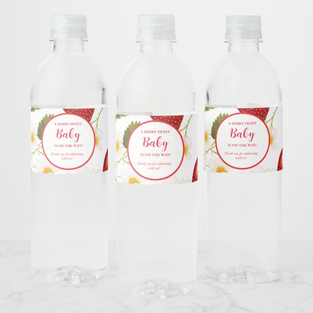 Jordberry Berry Sweet Baby dusch Vattenflaskor Etikett (Flaskor)