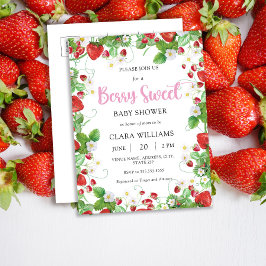 Jordberry Berry Sweet Baby Shower Budget Postcard Inbjudan Vykort