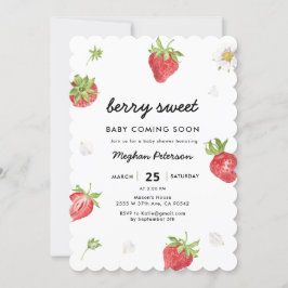 Jordberry Berry Sweet Baby Shower Inbjudningar