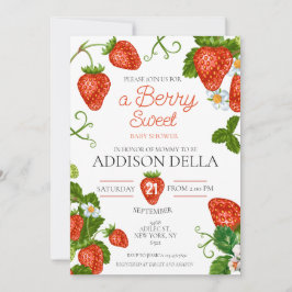 Jordberry Berry Sweet Baby Shower Inbjudningar