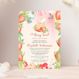 Jordberry Berry Sweet Baby Shower Inbjudningar