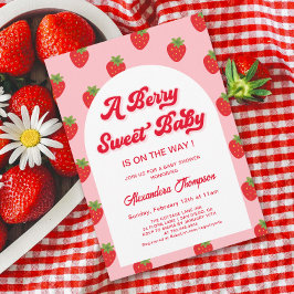 Jordberry Berry Sweet Baby Shower Inbjudningar