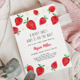 Jordberry Berry Sweet Baby Shower Inbjudningar