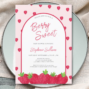 Jordberry Berry Sweet Baby Shower Inbjudningar