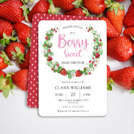 Jordberry Berry Sweet Baby Shower Inbjudningar