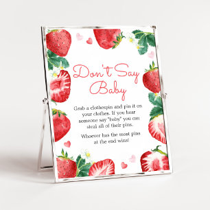 Jordberry Berry Sweet Baby Shower Säg inte Baby Poster