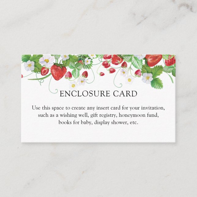 Jordberry Berry Sweet Baby Shower Tilläggskort (Framsida)