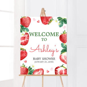 Jordberry Berry Sweet Baby Shower Välkommen Poster