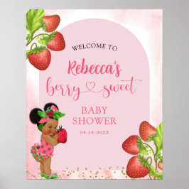 Jordberry Berry Sweet Baby Shower Välkommen Poster